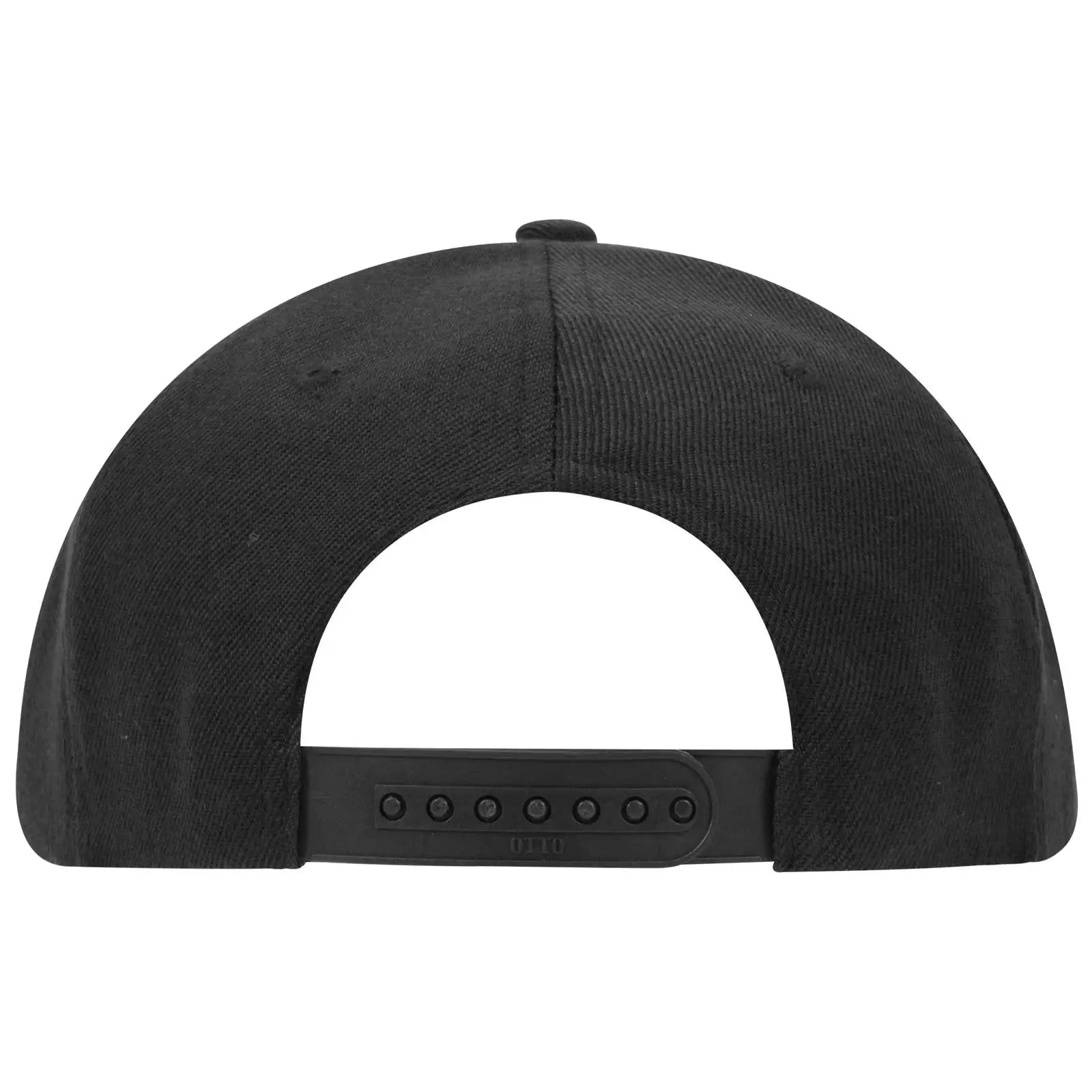 OTTO 125-1137 6 Panel Mid Profile Snapback Cap - Black - Black / 6 1/2’’ - 7 5/8’’