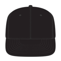 OTTO 125-1137 6 Panel Mid Profile Snapback Cap - Black - Black / 6 1/2’’ - 7 5/8’’