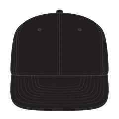 OTTO 125-1137 6 Panel Mid Profile Snapback Cap - Black - Black / 6 1/2’’ - 7 5/8’’