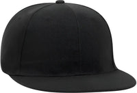 OTTO 125-1137 Promo Alternative Wool Twill Round Flat Visor 6 Panel Pro Style Snapback Hat - Black - Black / One Size