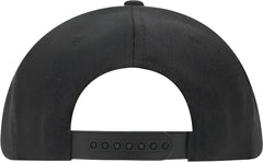 OTTO 125-1137 Promo Alternative Wool Twill Round Flat Visor 6 Panel Pro Style Snapback Hat - Black - Black / One Size