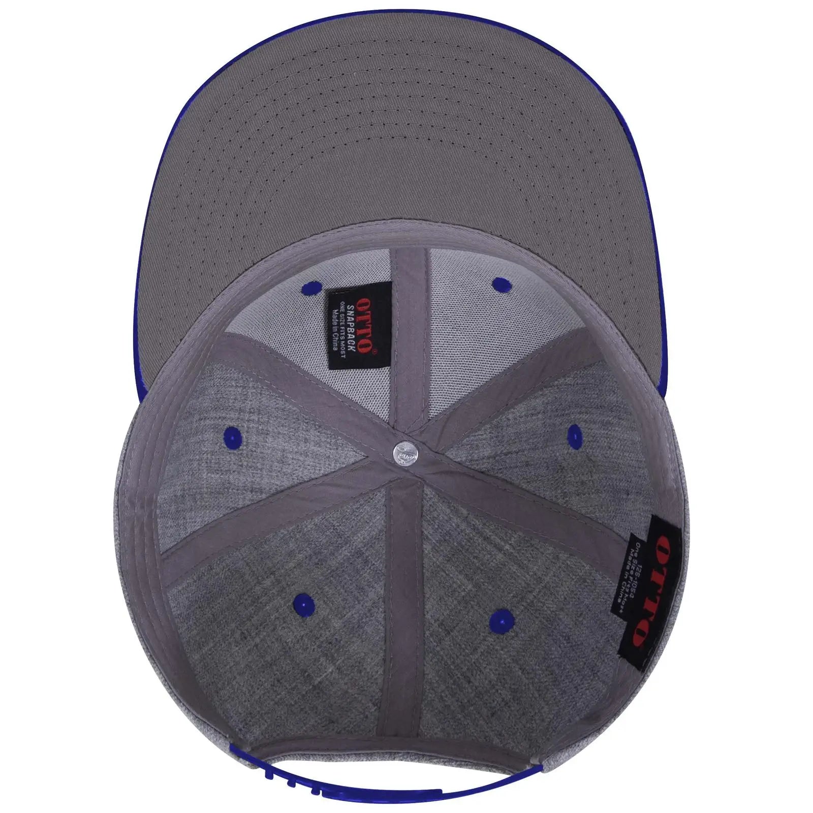 OTTO 125-978 ’OTTO Snap’ 6 Panel Pro Style Snapback Cap - Ryl/H.Gry/H.Gry - Ryl/H.Gry/H.Gry / 6 1/2’’ - 7 5/8’’