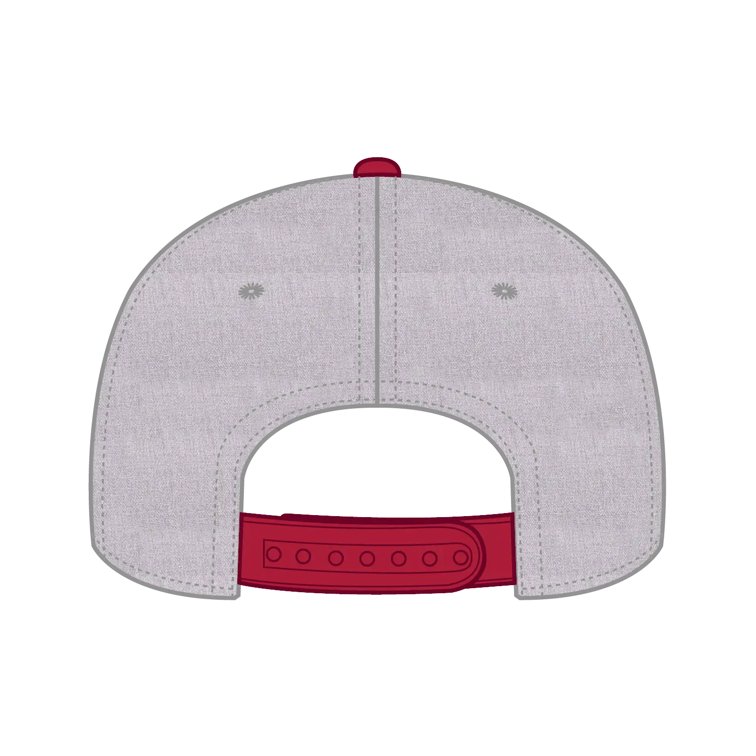 OTTO 125-978 ’OTTO Snap’ 6 Panel Pro Style Snapback Cap - Red/H.Gry/H.Gry - Red/H.Gry/H.Gry / 6 1/2’’ - 7 5/8’’