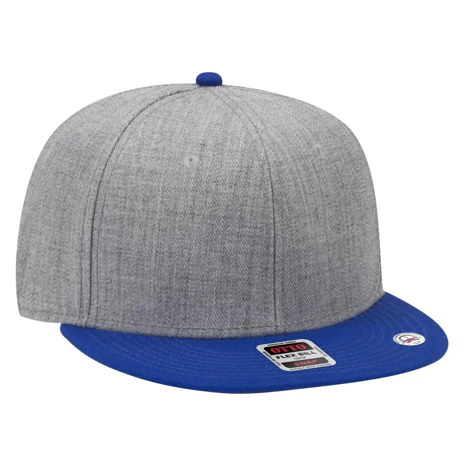 OTTO 125-978 ’OTTO Snap’ 6 Panel Pro Style Snapback Cap - Ryl/H.Gry/H.Gry - Ryl/H.Gry/H.Gry / 6 1/2’’ - 7 5/8’’