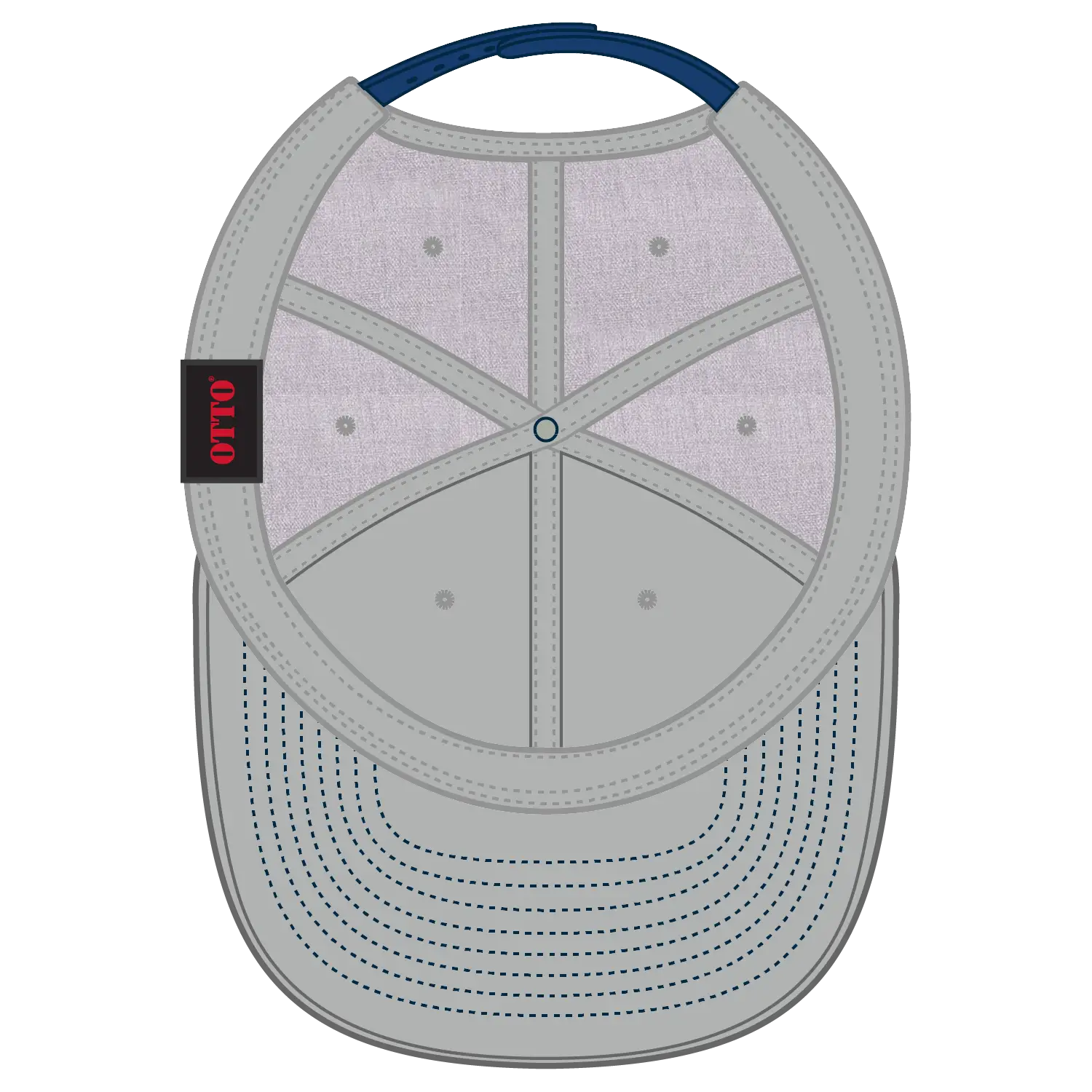 OTTO 125-978 ’OTTO Snap’ 6 Panel Pro Style Snapback Cap - Ryl/H.Gry/H.Gry - Ryl/H.Gry/H.Gry / 6 1/2’’ - 7 5/8’’