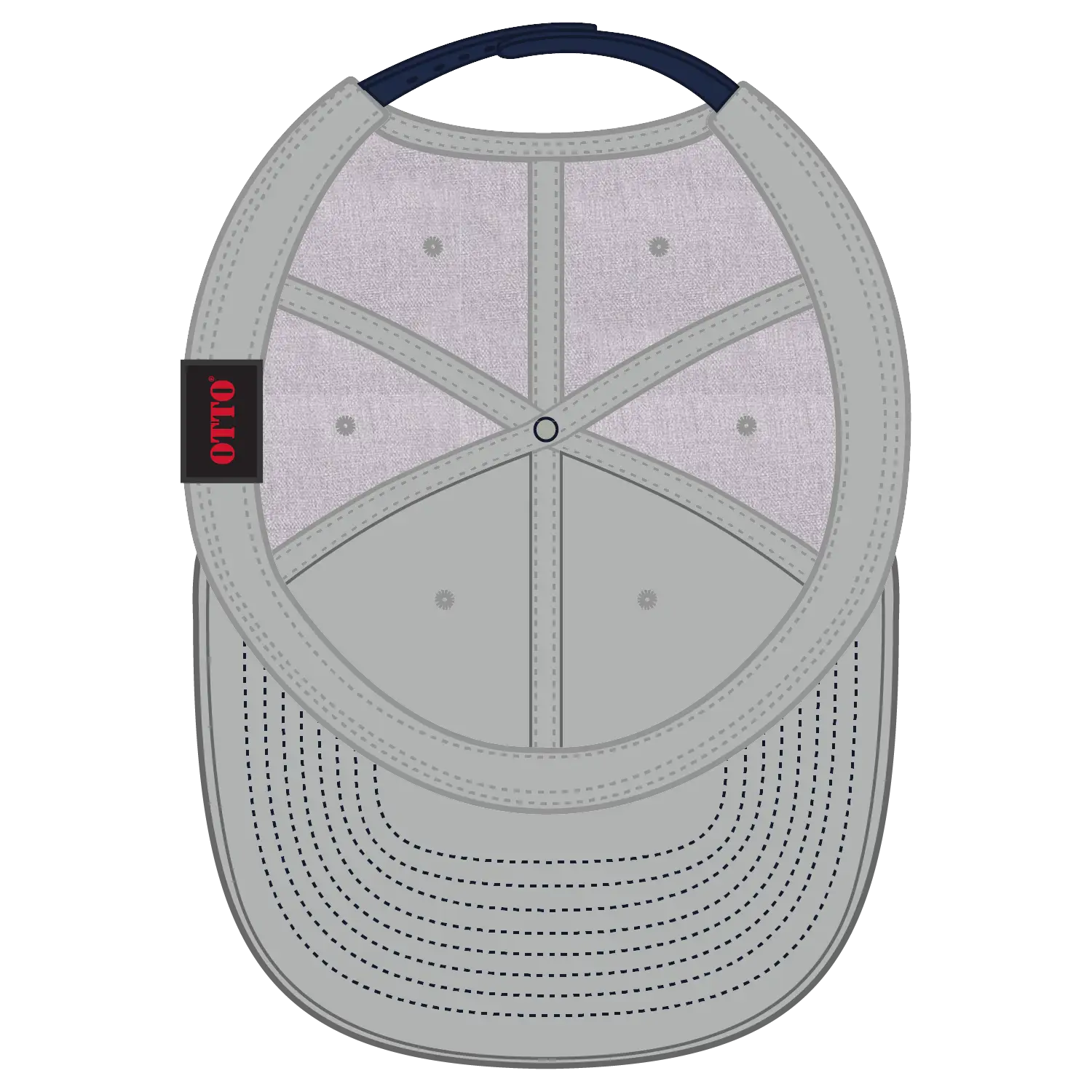 OTTO 125-978 ’OTTO Snap’ 6 Panel Pro Style Snapback Cap - Nvy/H.Gry/H.Gry - Nvy/H.Gry/H.Gry / 6 1/2’’ - 7 5/8’’