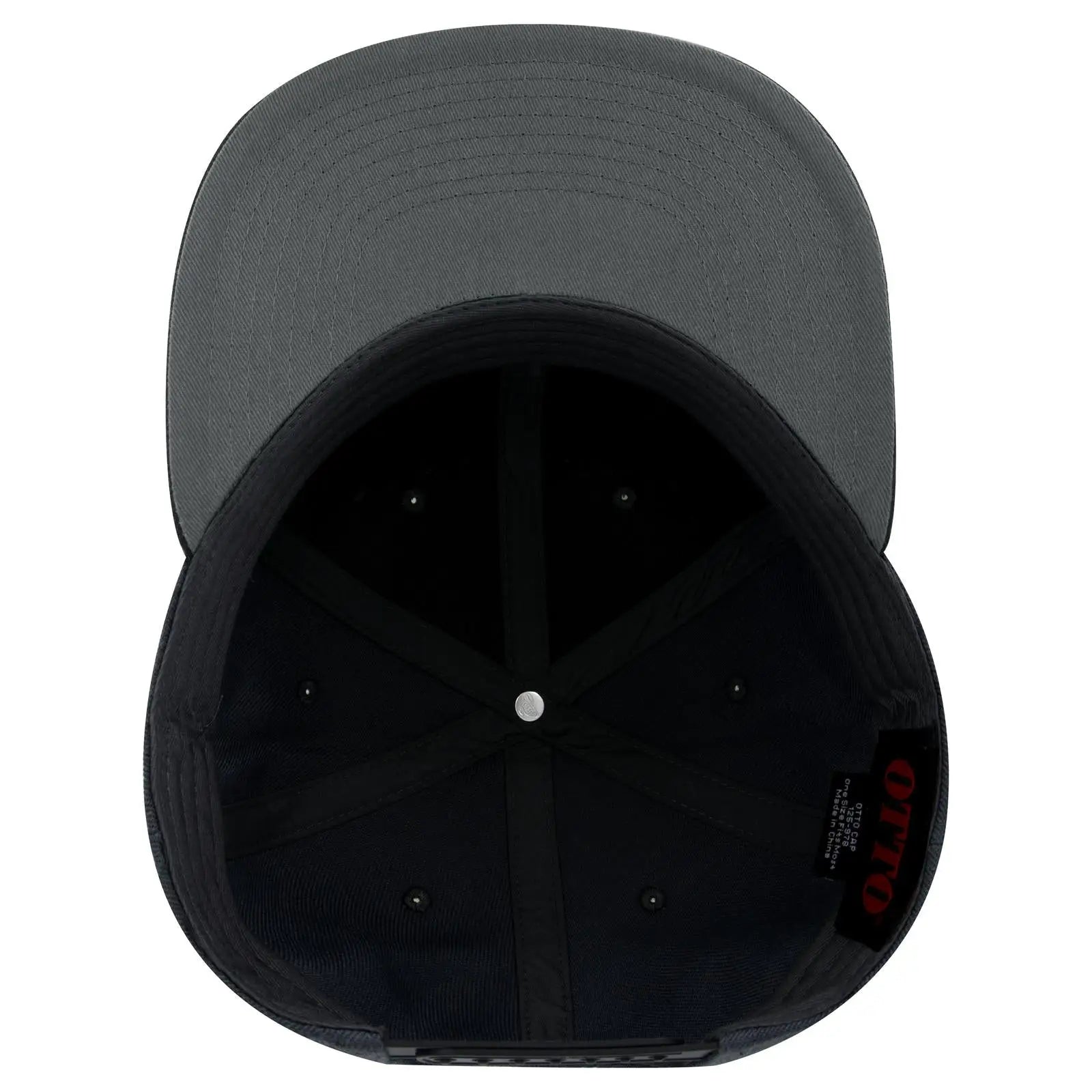 OTTO 125-978 ’OTTO Snap’ 6 Panel Pro Style Snapback Cap - Blk/Ch.Gry/Ch.Gry - Blk/Ch.Gry/Ch.Gry / 6 1/2’’ - 7 5/8’’