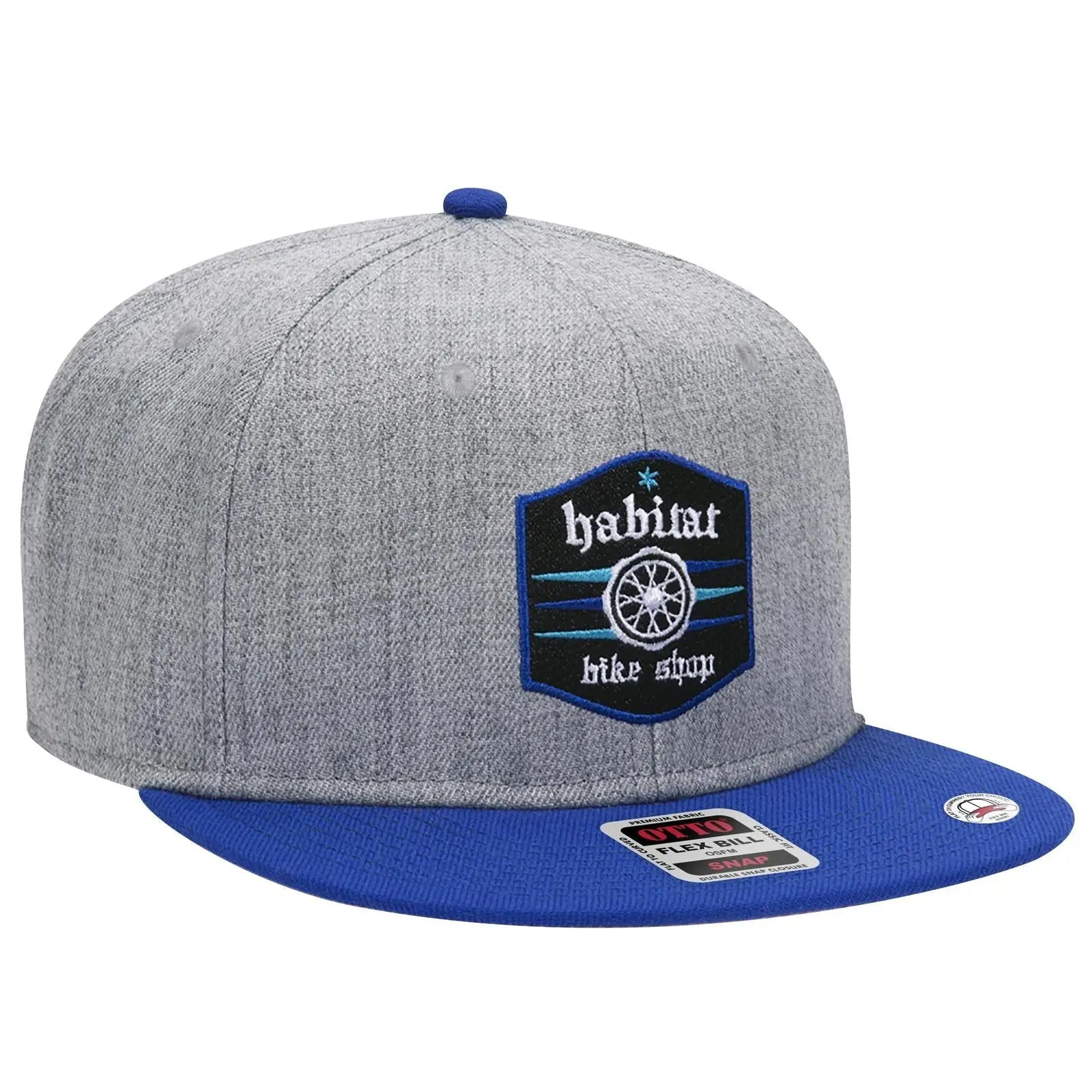 OTTO 125-978 ’OTTO Snap’ 6 Panel Pro Style Snapback Cap - Ryl/H.Gry/H.Gry - Ryl/H.Gry/H.Gry / 6 1/2’’ - 7 5/8’’