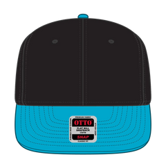 OTTO 125-978 ’OTTO Snap’ 6 Panel Pro Style Snapback Cap - Aqua/Blk/Blk - Aqua/Blk/Blk / 6 1/2’’ - 7 5/8’’