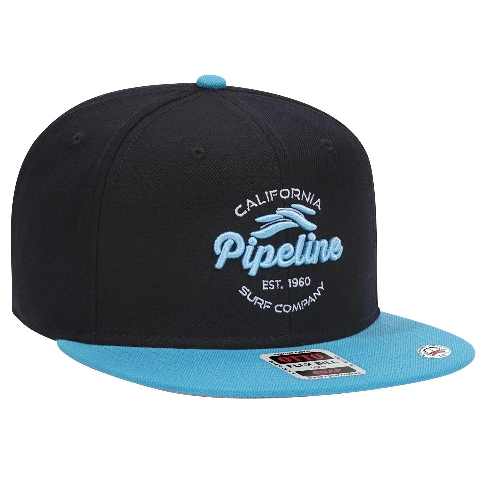 OTTO 125-978 ’OTTO Snap’ 6 Panel Pro Style Snapback Cap - Aqua/Blk/Blk - Aqua/Blk/Blk / 6 1/2’’ - 7 5/8’’