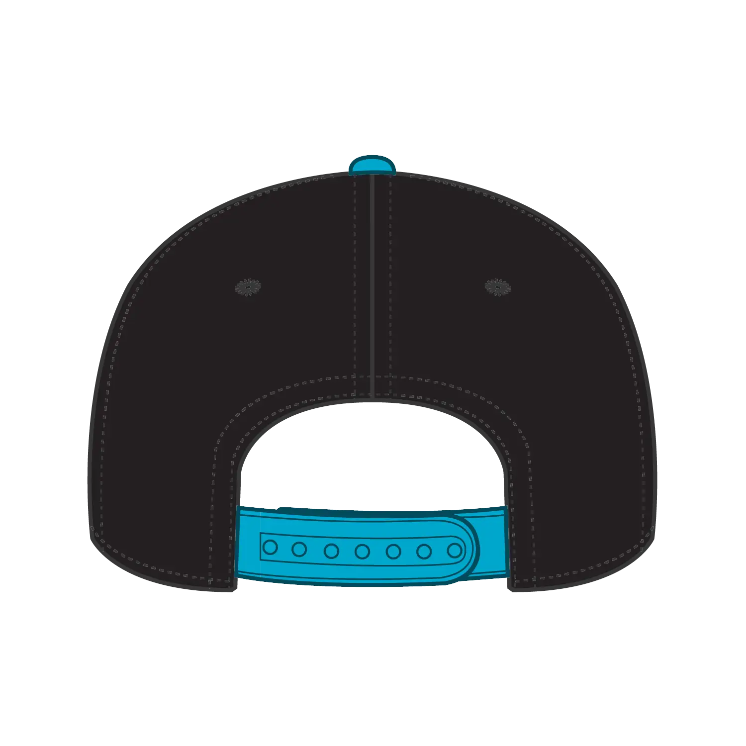 OTTO 125-978 ’OTTO Snap’ 6 Panel Pro Style Snapback Cap - Aqua/Blk/Blk - Aqua/Blk/Blk / 6 1/2’’ - 7 5/8’’