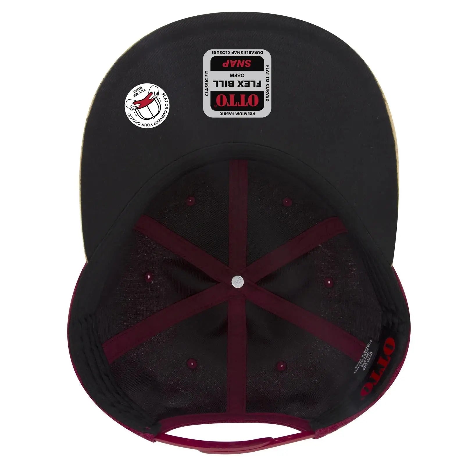 OTTO 125-978 ’OTTO Snap’ 6 Panel Pro Style Snapback Cap - Bg Mrn/Crk/Bg Mrn - Bg Mrn/Crk/Bg Mrn / 6 1/2’’ - 7 5/8’’