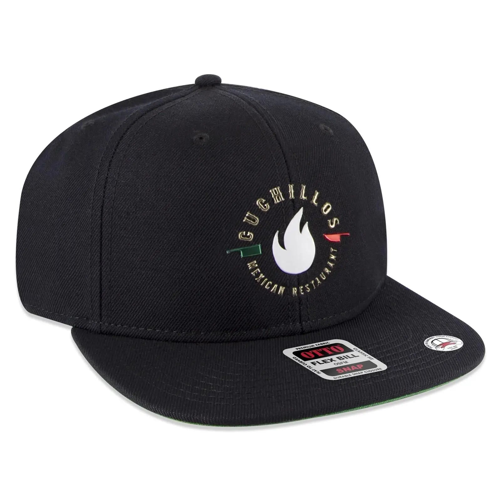 OTTO 125-978 ’OTTO Snap’ 6 Panel Pro Style Snapback Cap - Black - Black / 6 1/2’’ - 7 5/8’’