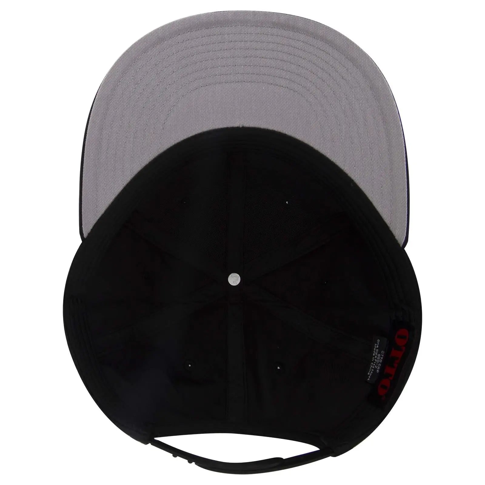 OTTO 125-978 ’OTTO Snap’ 6 Panel Pro Style Snapback Cap - Black - Black / 6 1/2’’ - 7 5/8’’