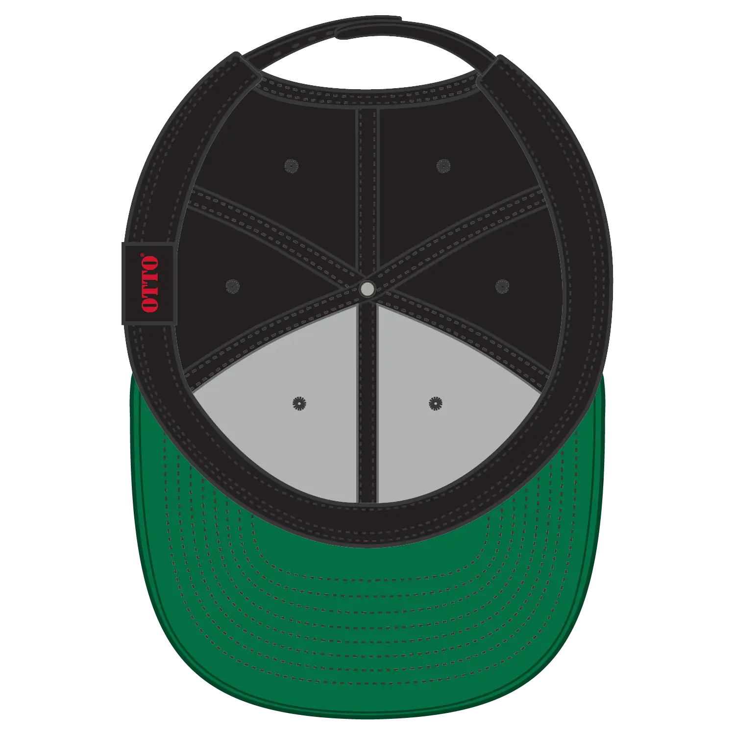 OTTO 125-978 ’OTTO Snap’ 6 Panel Pro Style Snapback Cap - Black - Black / 6 1/2’’ - 7 5/8’’