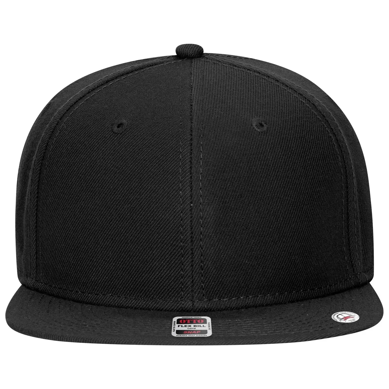 OTTO 125-978 ’OTTO Snap’ 6 Panel Pro Style Snapback Cap - Black - Black / 6 1/2’’ - 7 5/8’’