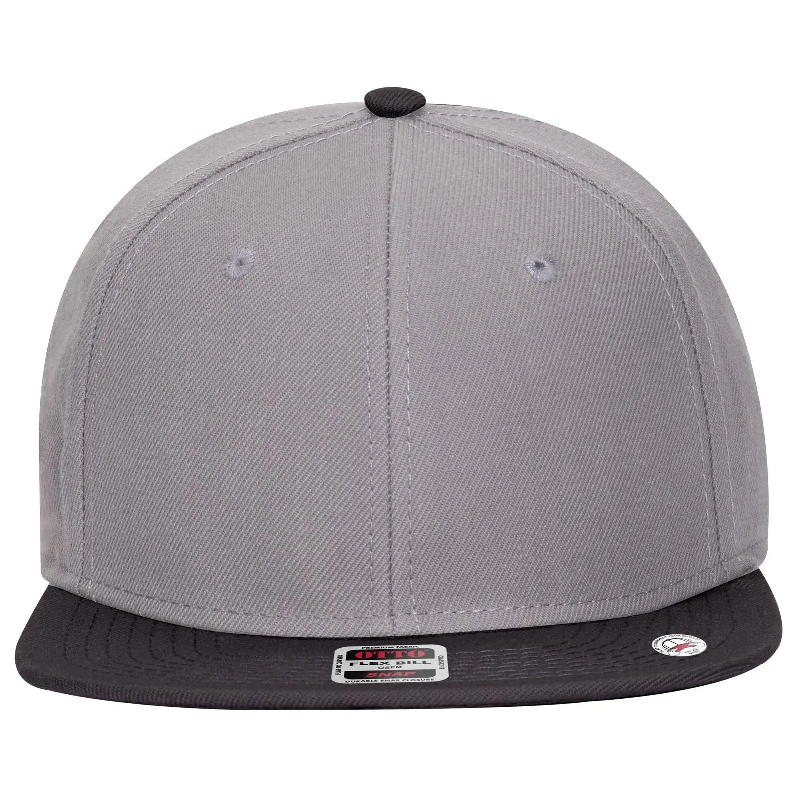 OTTO 125-978 ’OTTO Snap’ 6 Panel Pro Style Snapback Cap - Blk/Gry/Gry - Blk/Gry/Gry / 6 1/2’’ - 7 5/8’’