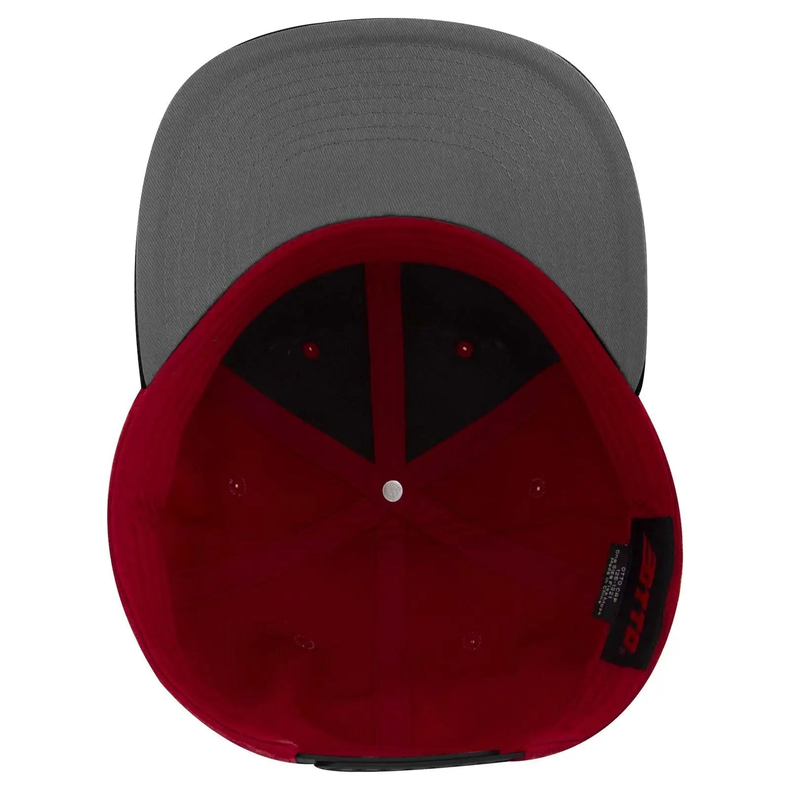 OTTO 125-978 ’OTTO Snap’ 6 Panel Pro Style Snapback Cap - Blk/Red/Red - Blk/Red/Red / 6 1/2’’ - 7 5/8’’