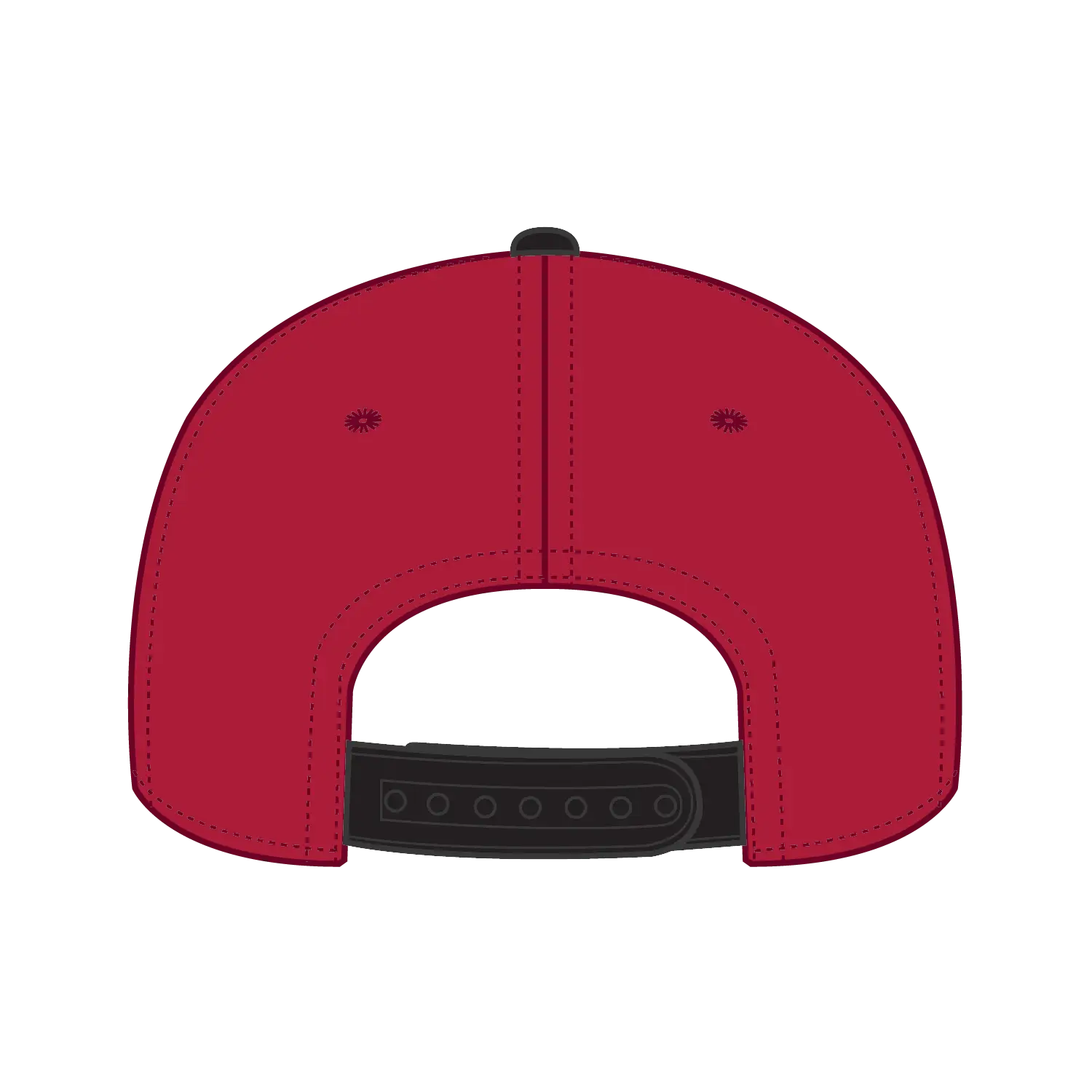OTTO 125-978 ’OTTO Snap’ 6 Panel Pro Style Snapback Cap - Blk/Red/Red - Blk/Red/Red / 6 1/2’’ - 7 5/8’’