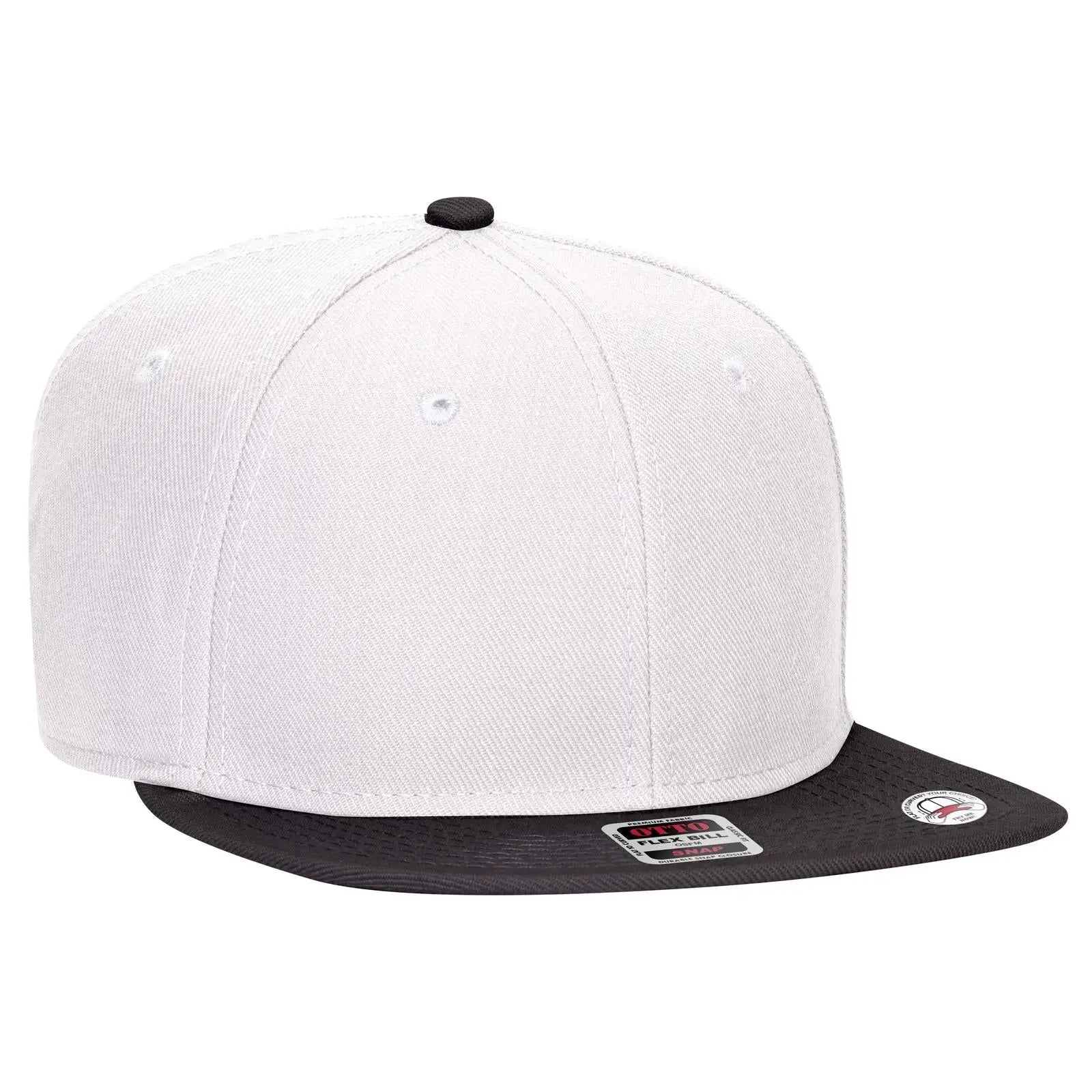 OTTO 125-978 ’OTTO Snap’ 6 Panel Pro Style Snapback Cap - Blk/Wht/Wht - Blk/Wht/Wht / 6 1/2’’ - 7 5/8’’