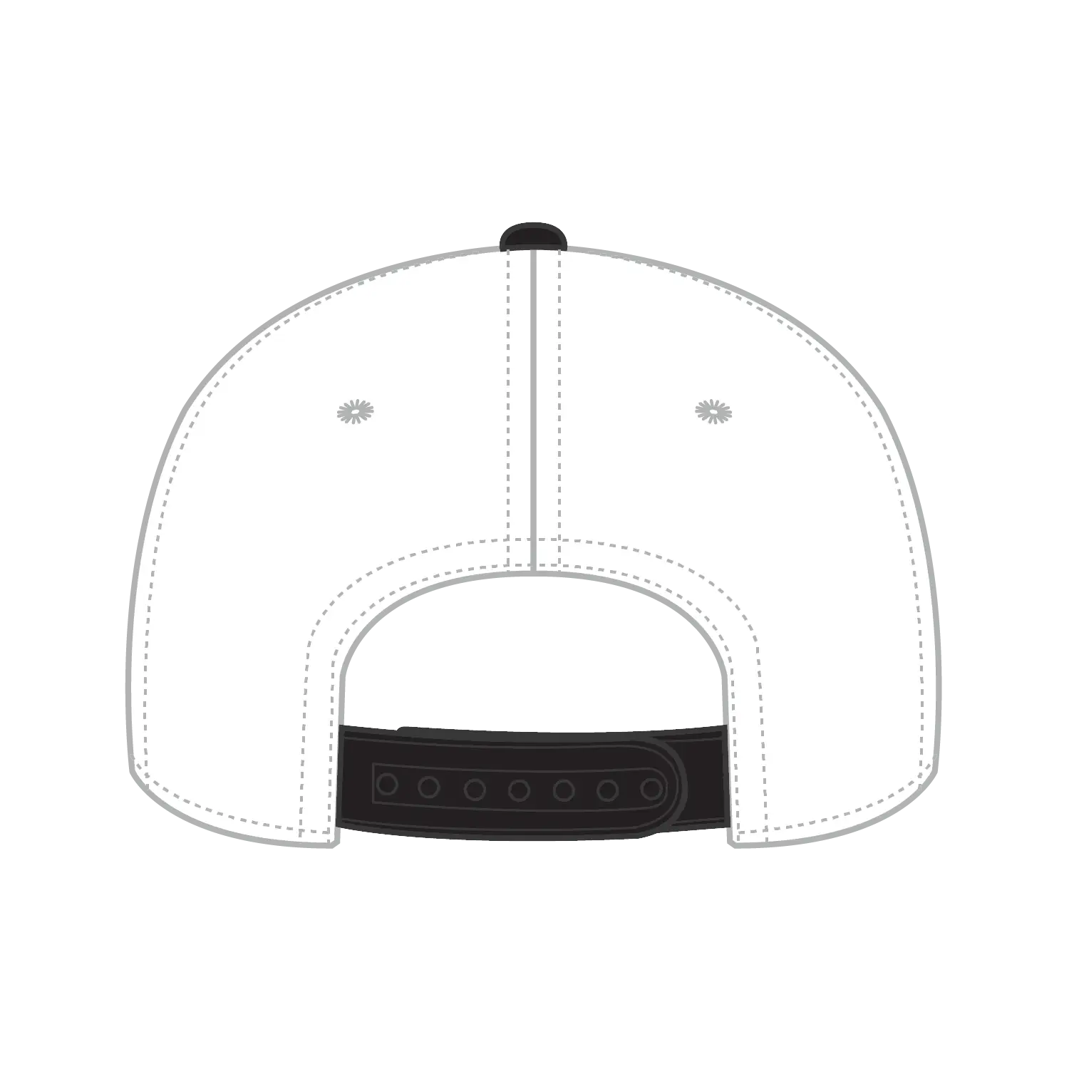 OTTO 125-978 ’OTTO Snap’ 6 Panel Pro Style Snapback Cap - Blk/Wht/Wht - Blk/Wht/Wht / 6 1/2’’ - 7 5/8’’