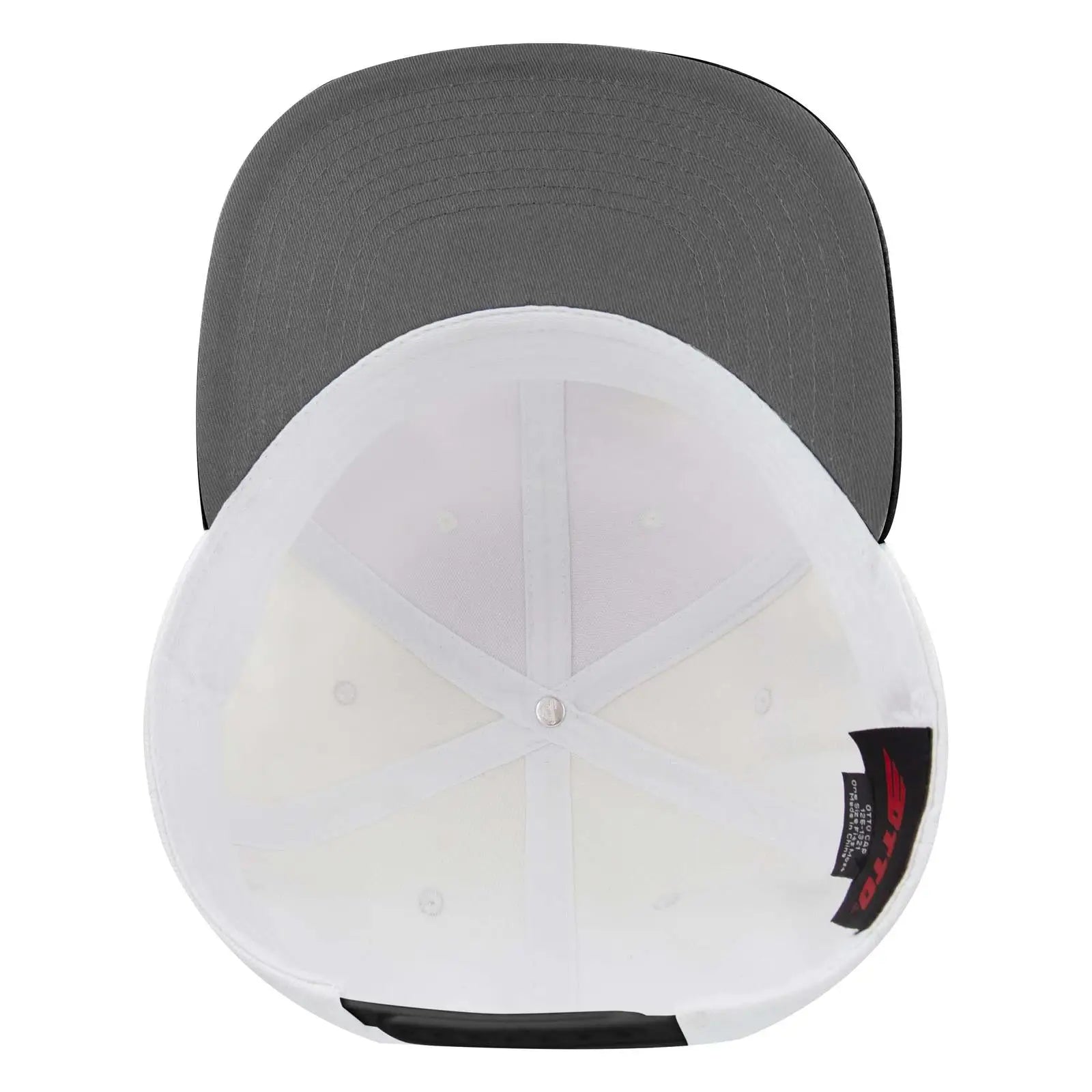 OTTO 125-978 ’OTTO Snap’ 6 Panel Pro Style Snapback Cap - Blk/Wht/Wht - Blk/Wht/Wht / 6 1/2’’ - 7 5/8’’