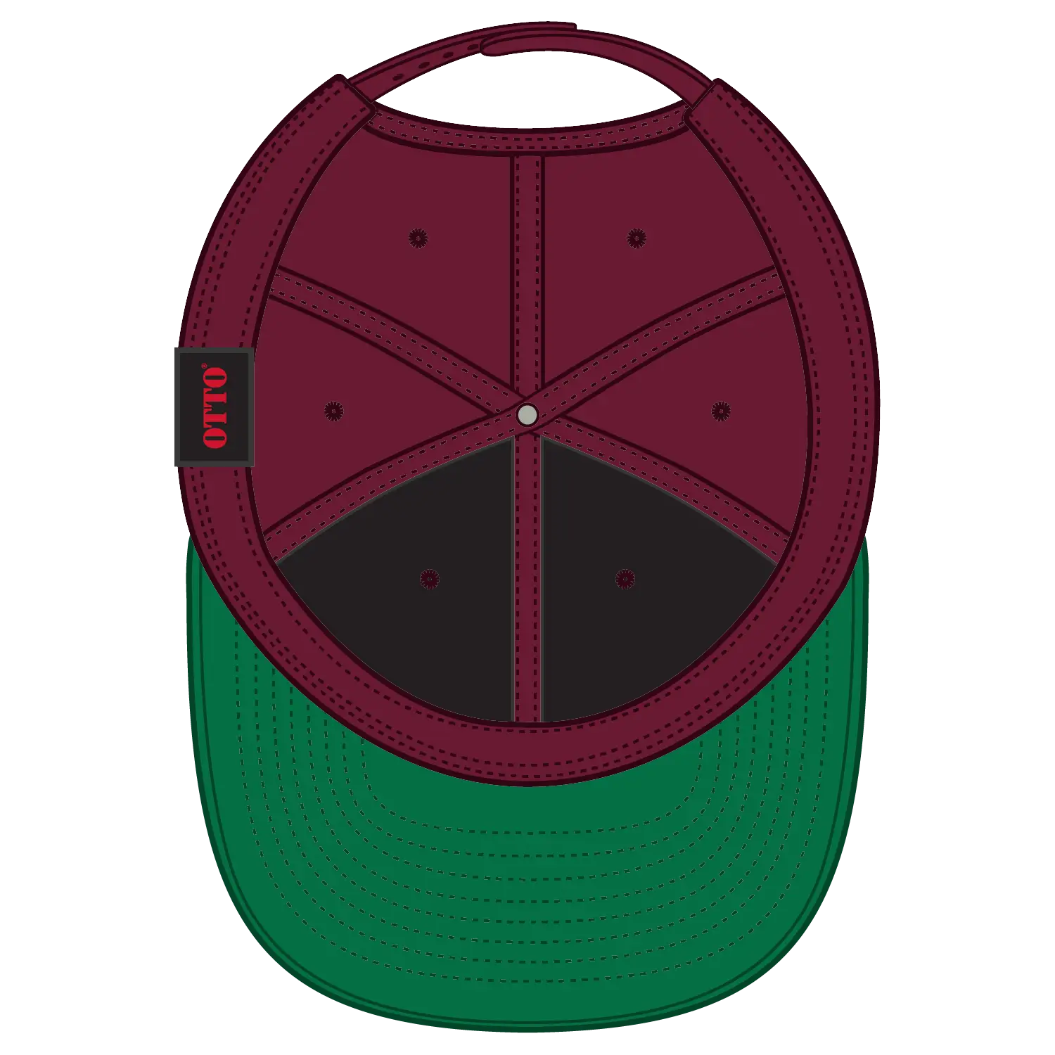 OTTO 125-978 ’OTTO Snap’ 6 Panel Pro Style Snapback Cap - Burg. Marn - Burg. Marn / 6 1/2’’ - 7 5/8’’