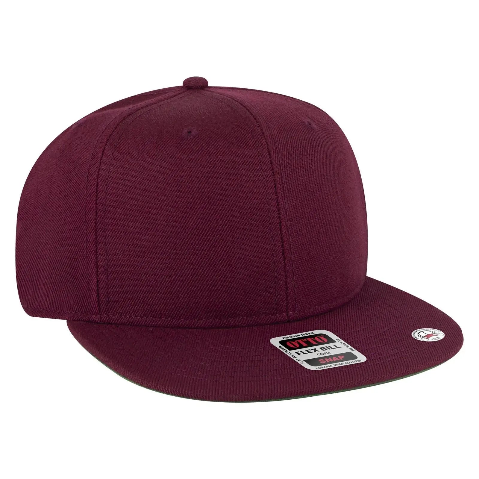OTTO 125-978 ’OTTO Snap’ 6 Panel Pro Style Snapback Cap - Burg. Marn - Burg. Marn / 6 1/2’’ - 7 5/8’’