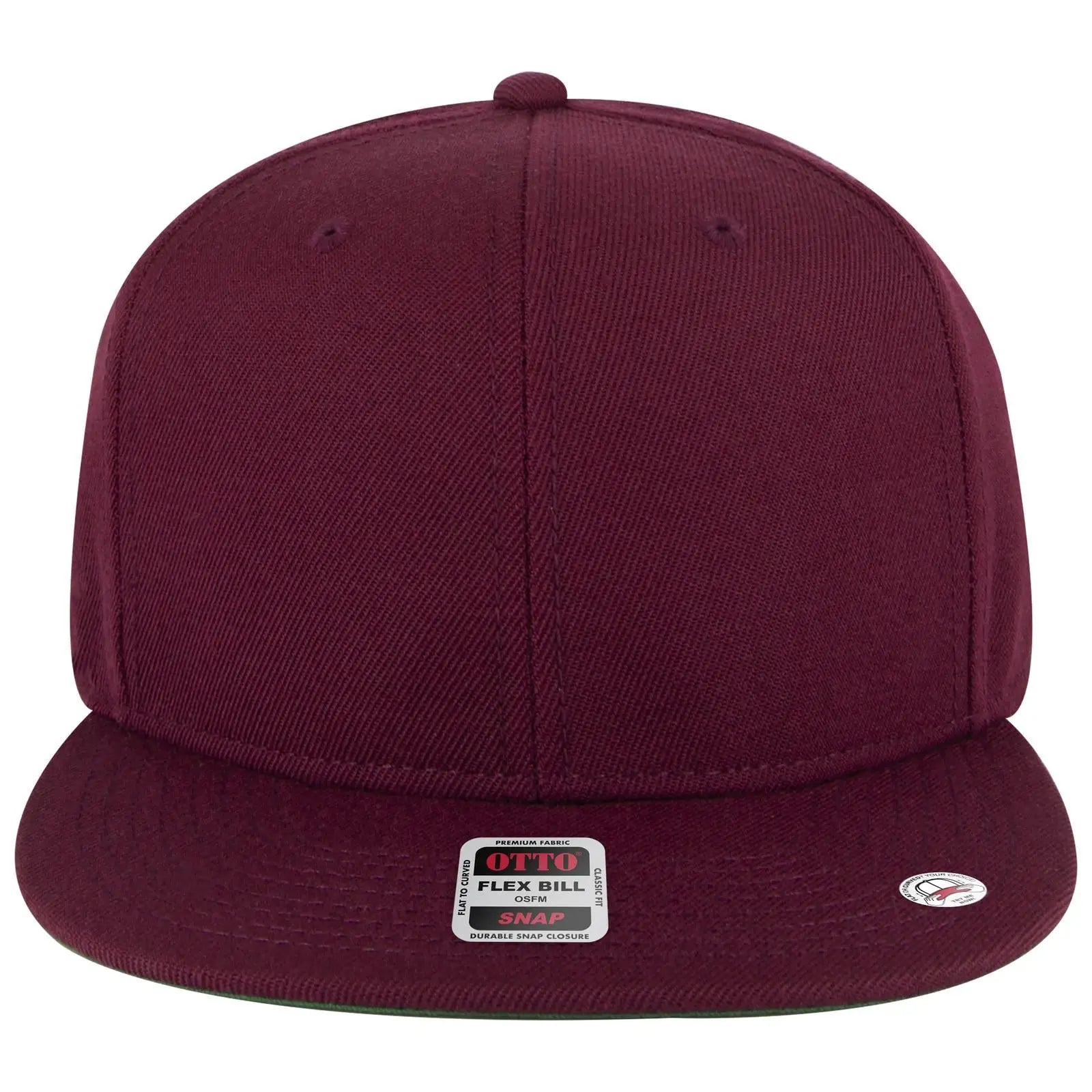 OTTO 125-978 ’OTTO Snap’ 6 Panel Pro Style Snapback Cap - Burg. Marn - Burg. Marn / 6 1/2’’ - 7 5/8’’