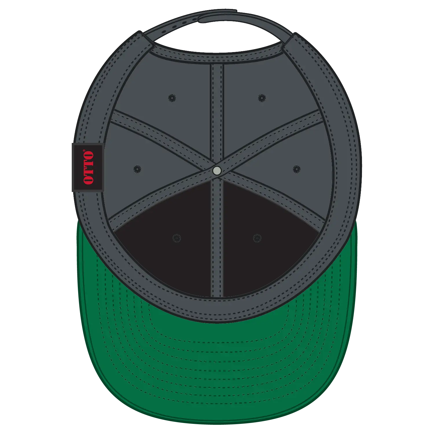 OTTO 125-978 ’OTTO Snap’ 6 Panel Pro Style Snapback Cap - Char. Gray - Char. Gray / 6 1/2’’ - 7 5/8’’