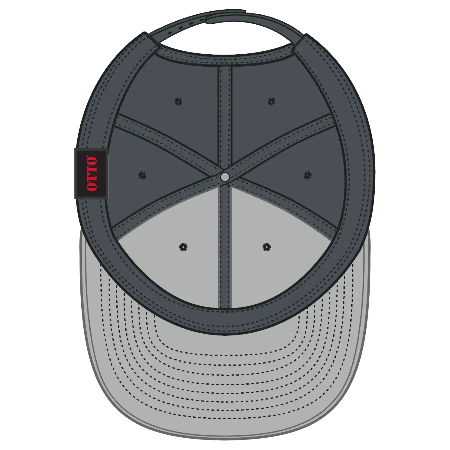 OTTO 125-978 ’OTTO Snap’ 6 Panel Pro Style Snapback Cap - Char. Gray - Char. Gray / 6 1/2’’ - 7 5/8’’