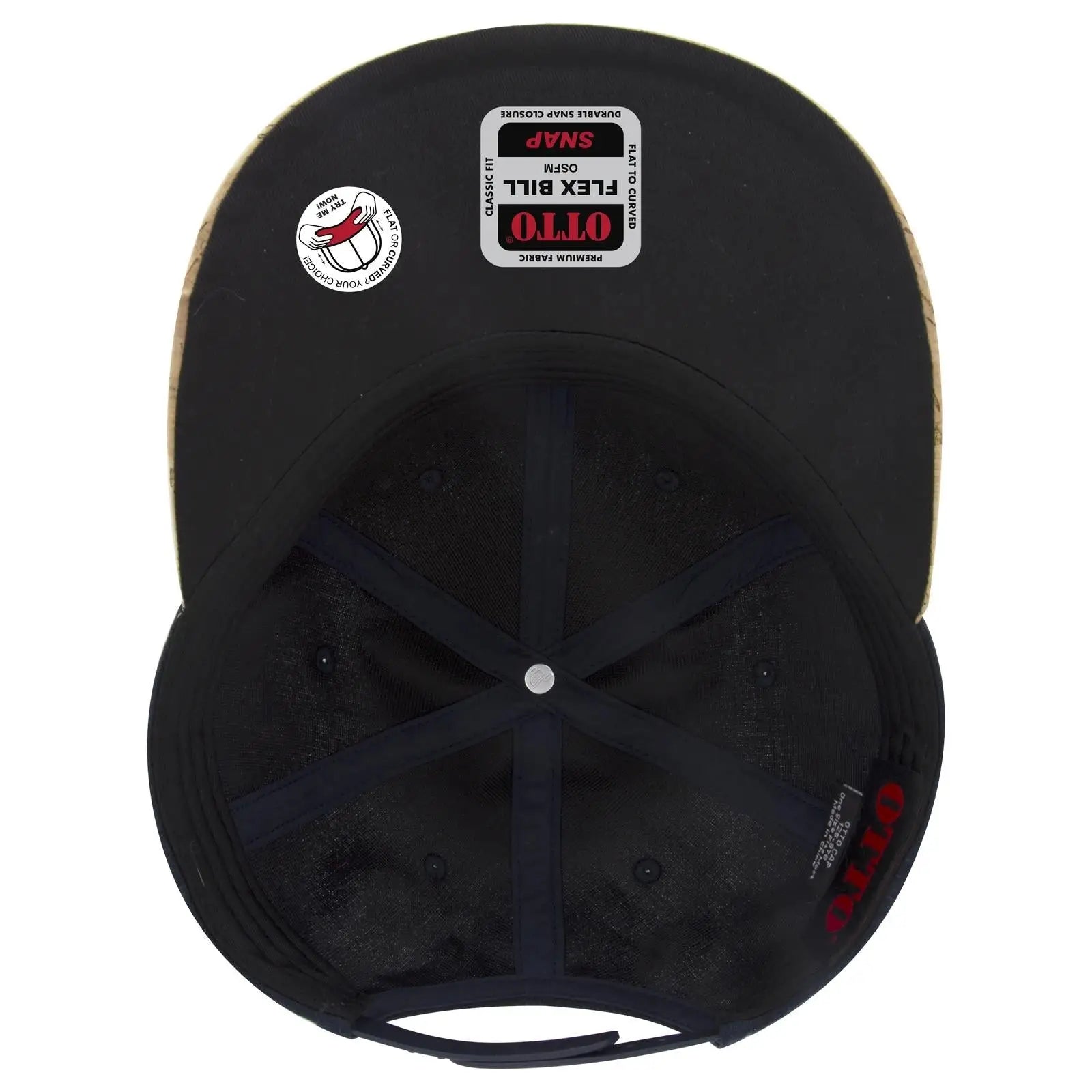 OTTO 125-978 ’OTTO Snap’ 6 Panel Pro Style Snapback Cap - Cork/Ch Gry - Cork/Ch Gry / 6 1/2’’ - 7 5/8’’