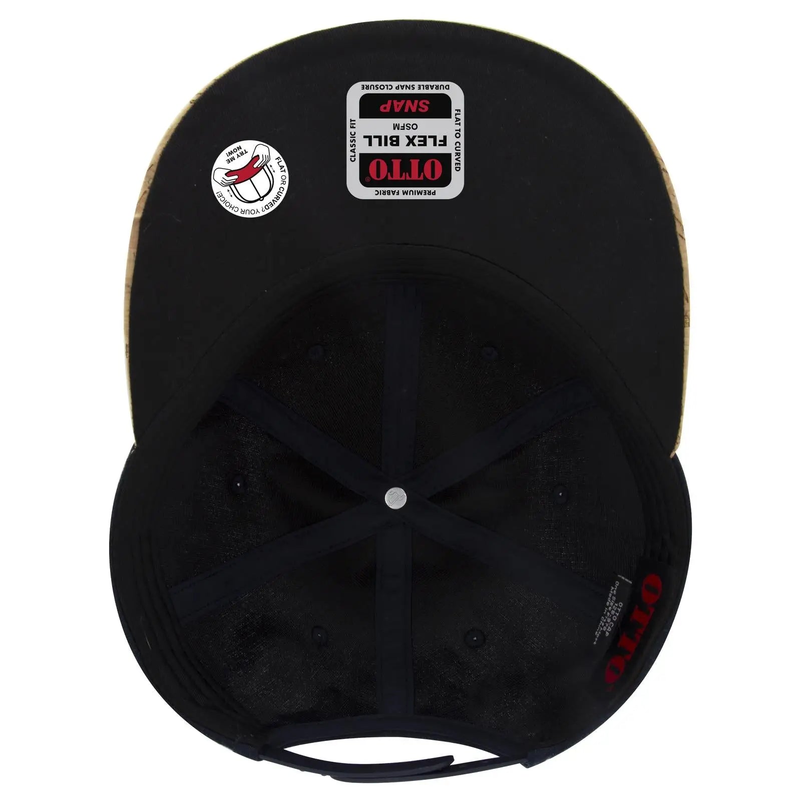 OTTO 125-978 ’OTTO Snap’ 6 Panel Pro Style Snapback Cap - Cork/Dk.Brn - Cork/Dk.Brn / 6 1/2’’ - 7 5/8’’