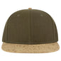 OTTO 125-978 ’OTTO Snap’ 6 Panel Pro Style Snapback Cap - Cork/Ml Grn - Cork/Ml Grn / 6 1/2’’ - 7 5/8’’