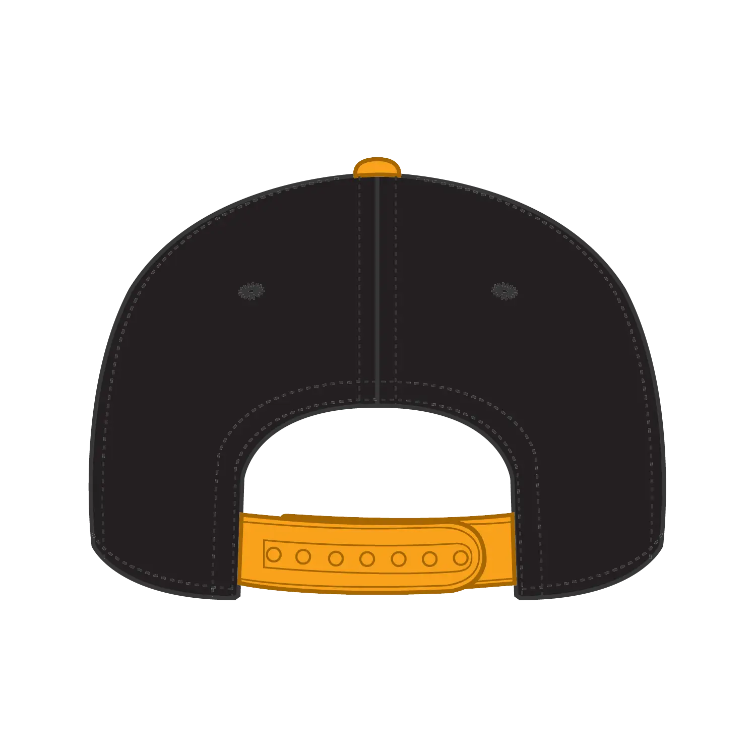 OTTO 125-978 ’OTTO Snap’ 6 Panel Pro Style Snapback Cap - Gld/Blk/Blk - Gld/Blk/Blk / 6 1/2’’ - 7 5/8’’