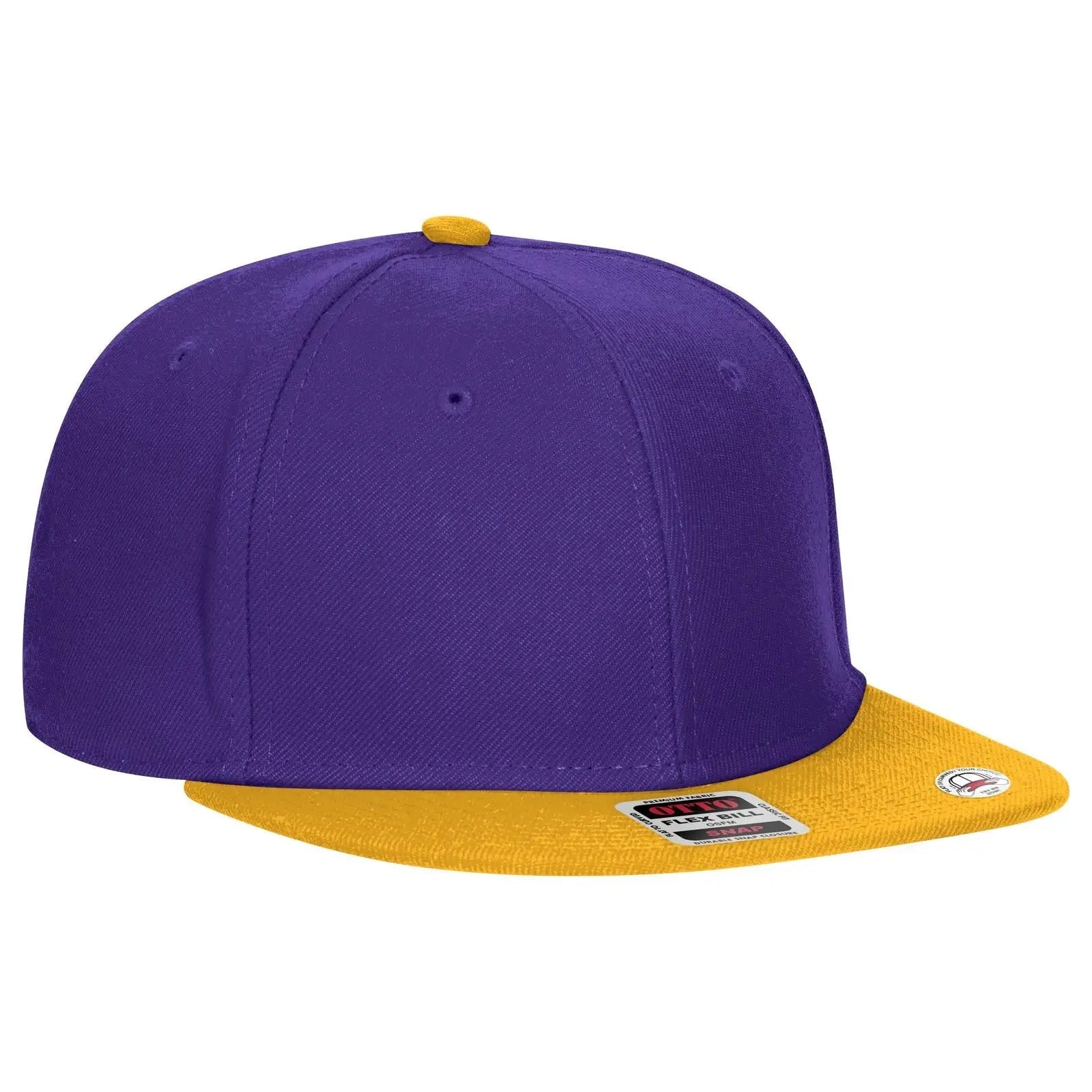 OTTO 125-978 ’OTTO Snap’ 6 Panel Pro Style Snapback Cap - Gld/Pur/Pur - Gld/Pur/Pur / 6 1/2’’ - 7 5/8’’