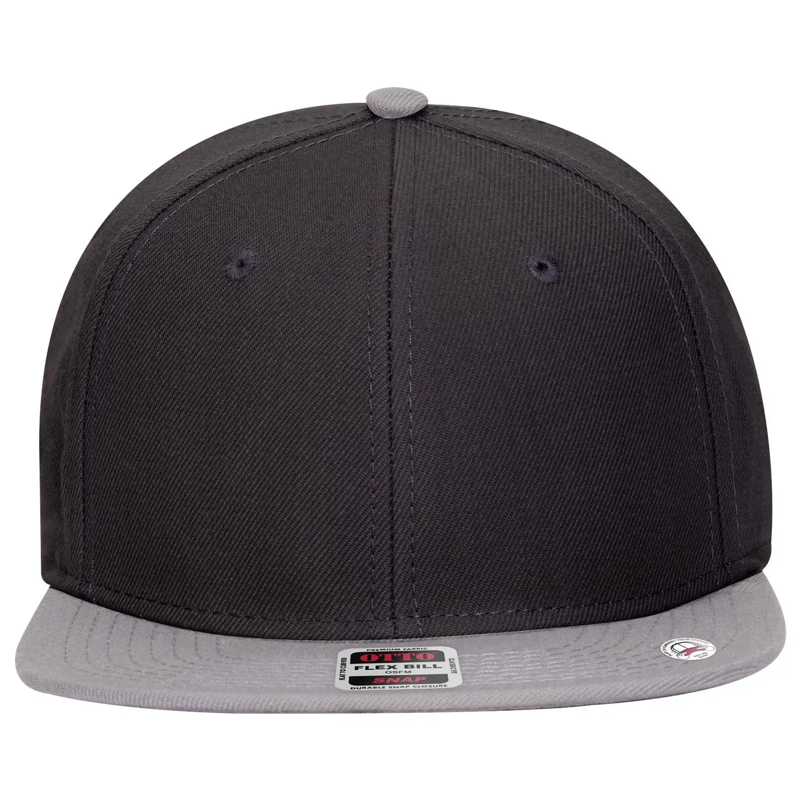 OTTO 125-978 ’OTTO Snap’ 6 Panel Pro Style Snapback Cap - Gry/Blk/Blk - Gry/Blk/Blk / 6 1/2’’ - 7 5/8’’
