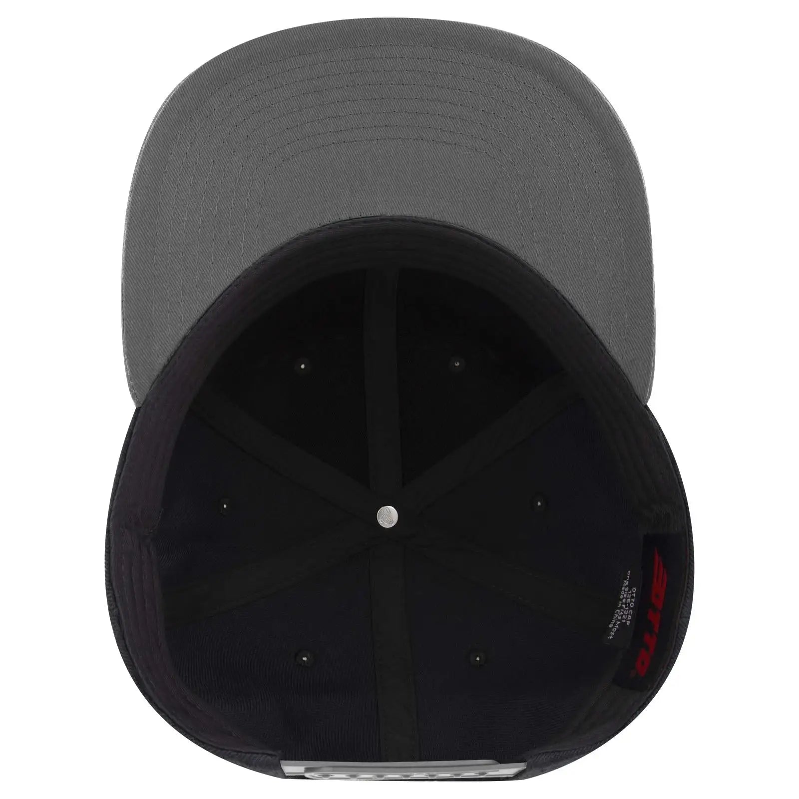 OTTO 125-978 ’OTTO Snap’ 6 Panel Pro Style Snapback Cap - Gry/Blk/Blk - Gry/Blk/Blk / 6 1/2’’ - 7 5/8’’