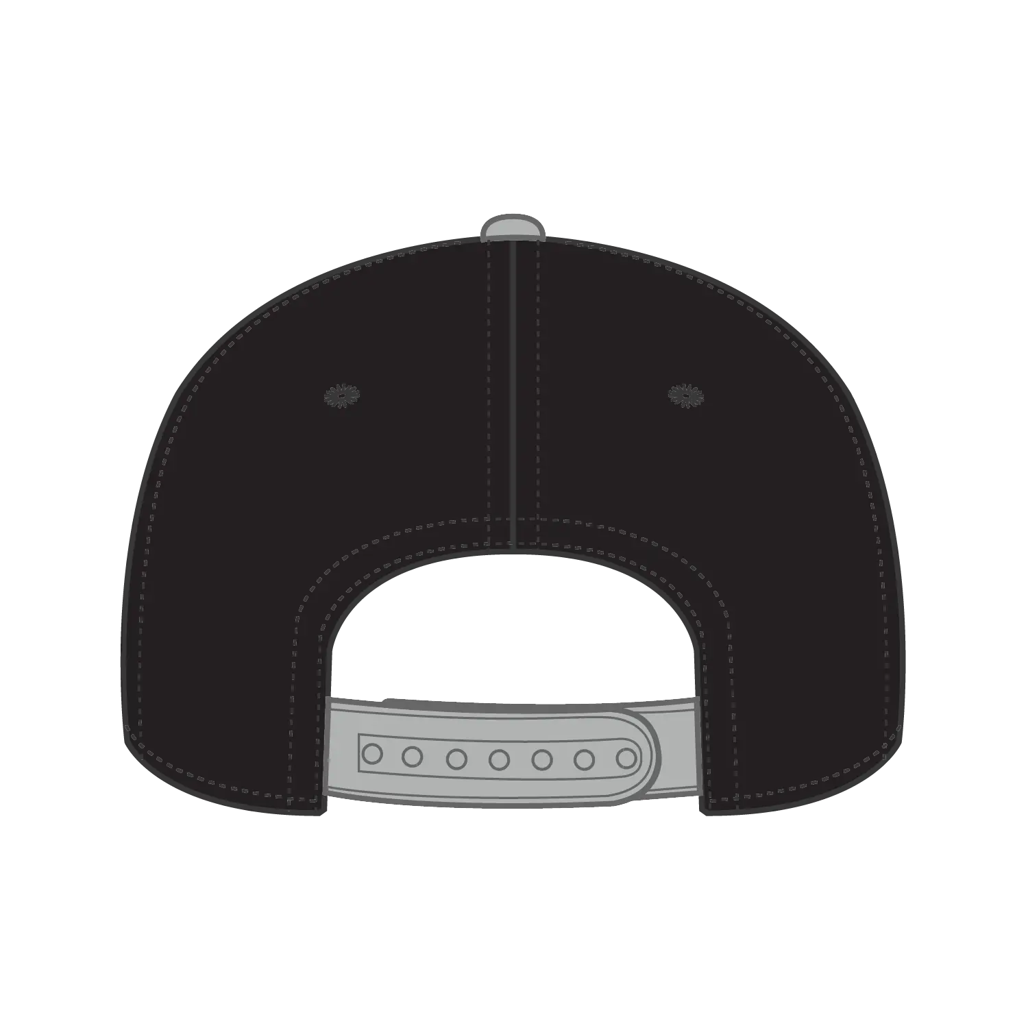 OTTO 125-978 ’OTTO Snap’ 6 Panel Pro Style Snapback Cap - Gry/Blk/Blk - Gry/Blk/Blk / 6 1/2’’ - 7 5/8’’