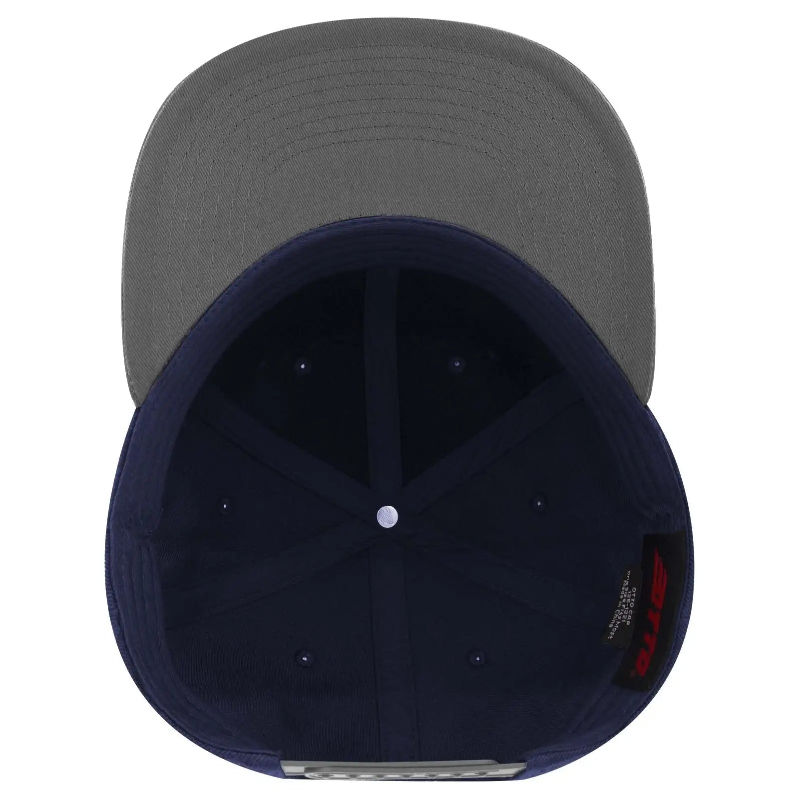 OTTO 125-978 ’OTTO Snap’ 6 Panel Pro Style Snapback Cap - Gry/Nvy/Nvy - Gry/Nvy/Nvy / 6 1/2’’ - 7 5/8’’