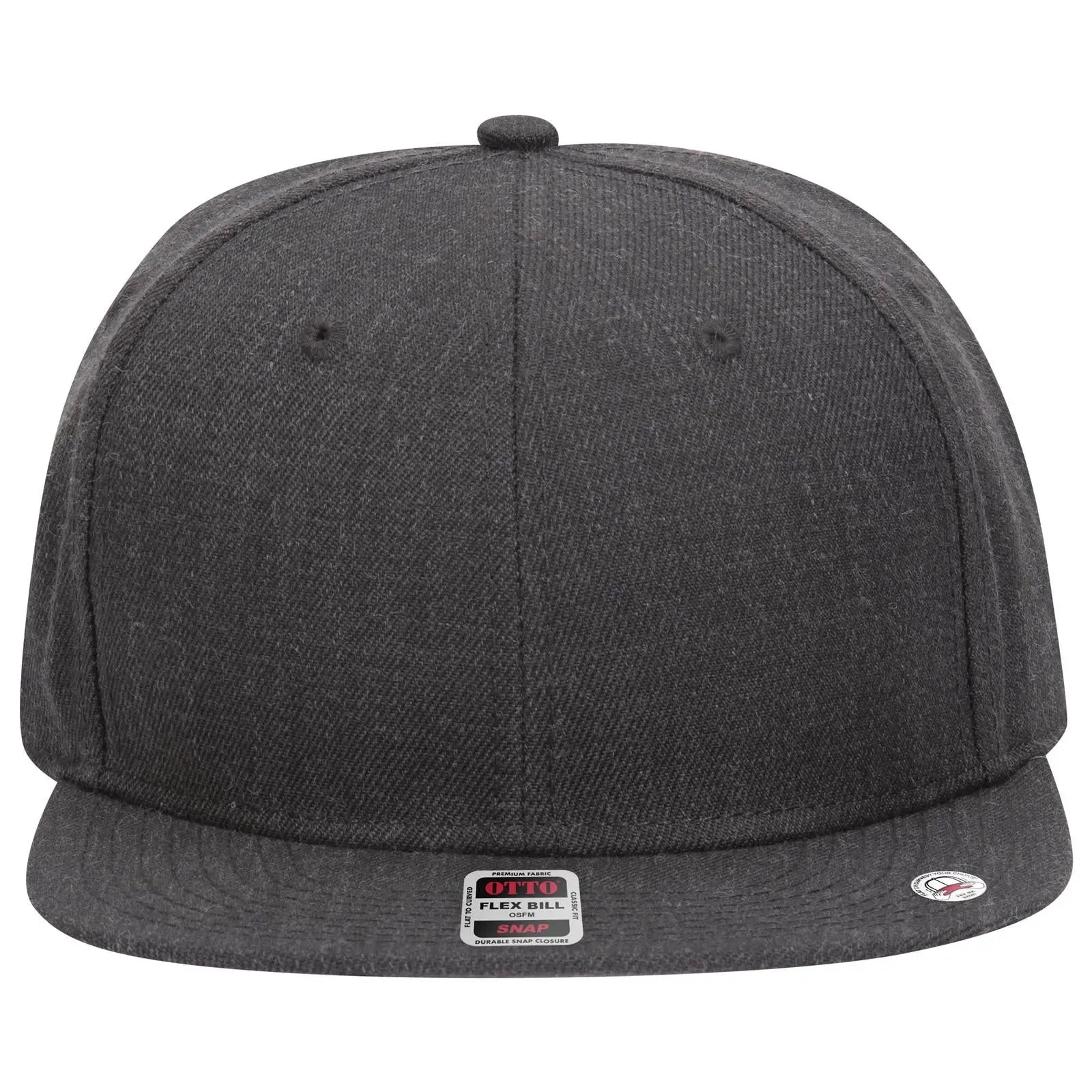 OTTO 125-978 ’OTTO Snap’ 6 Panel Pro Style Snapback Cap - Heath. Black - Heath. Black / 6 1/2’’ - 7 5/8’’