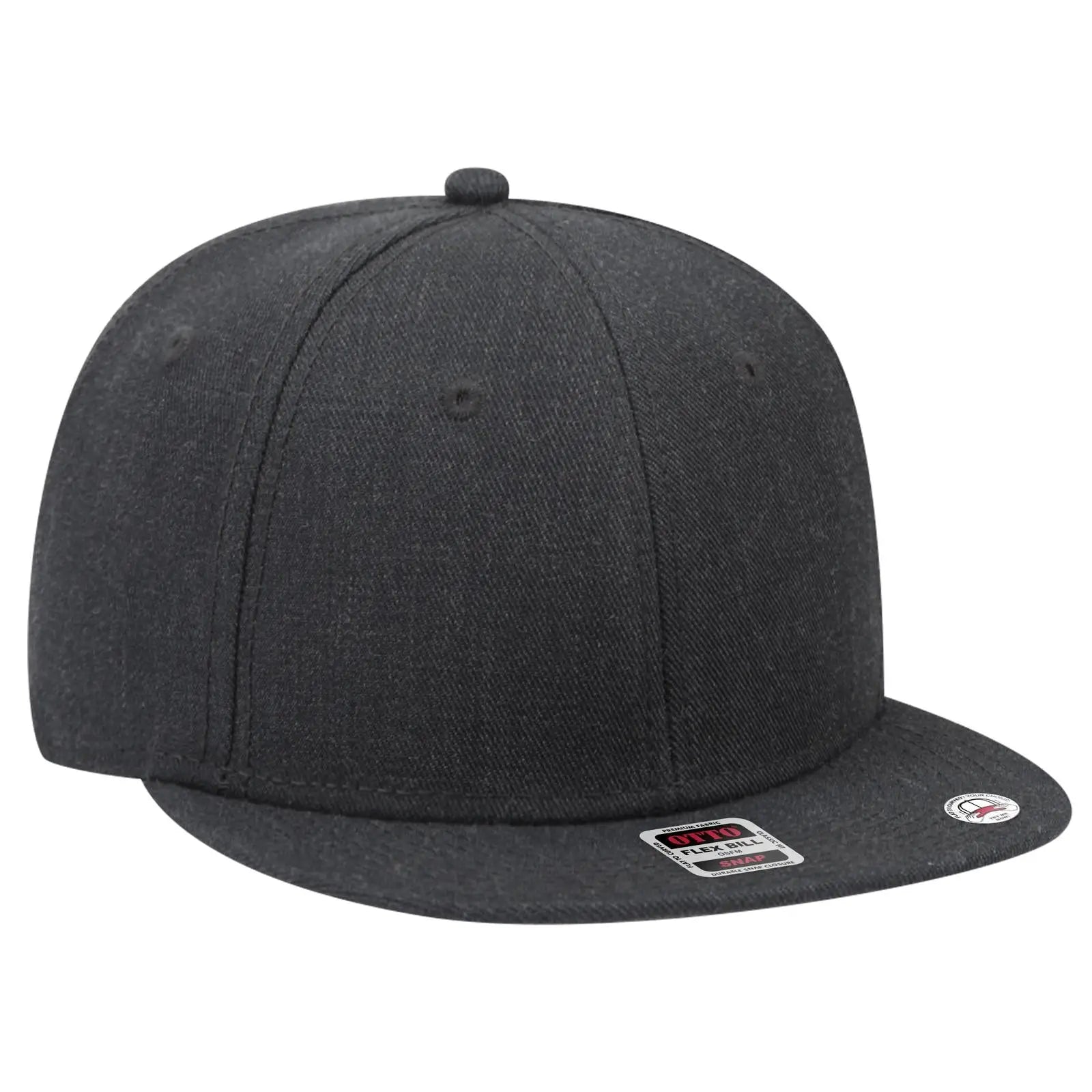 OTTO 125-978 ’OTTO Snap’ 6 Panel Pro Style Snapback Cap - Heath. Black - Heath. Black / 6 1/2’’ - 7 5/8’’