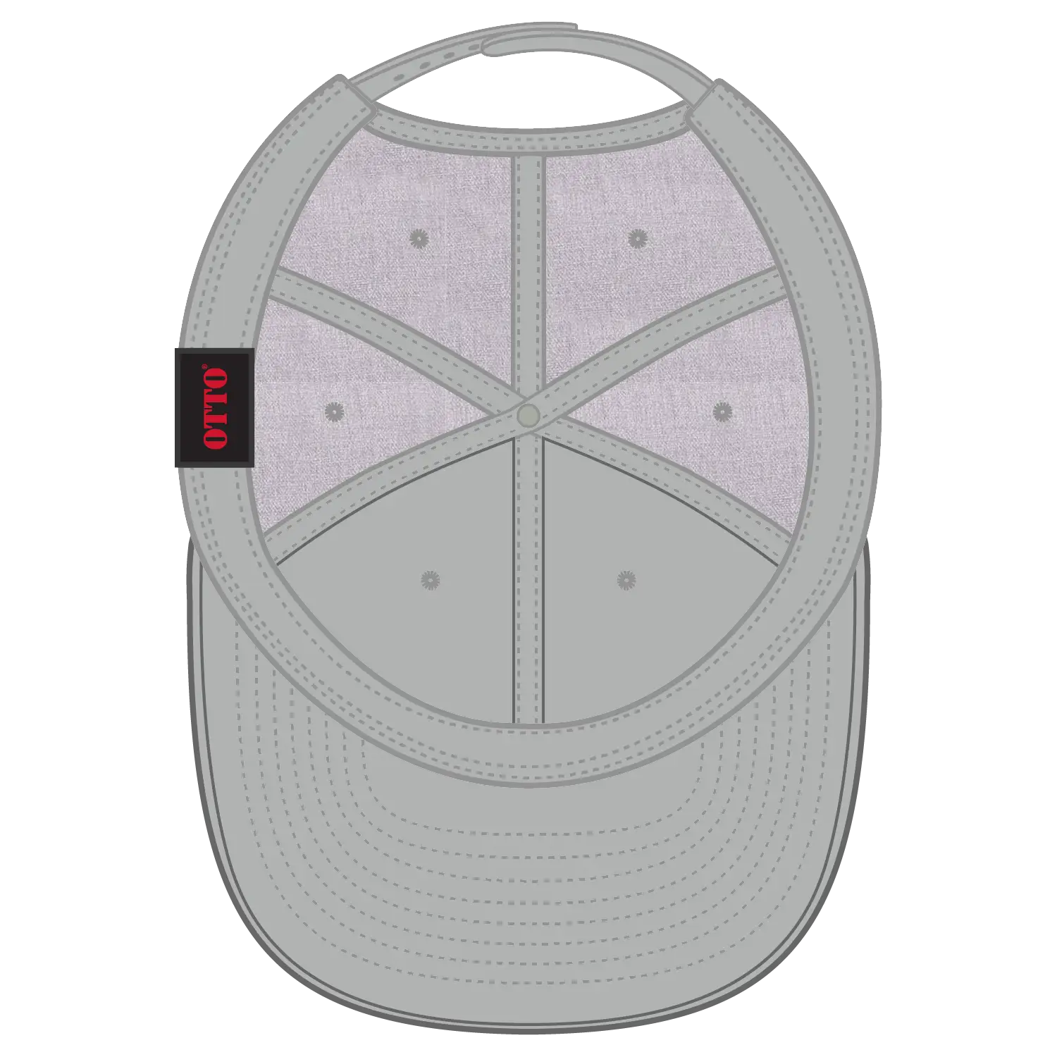 OTTO 125-978 ’OTTO Snap’ 6 Panel Pro Style Snapback Cap - Heath. Gray - Heath. Gray / 6 1/2’’ - 7 5/8’’