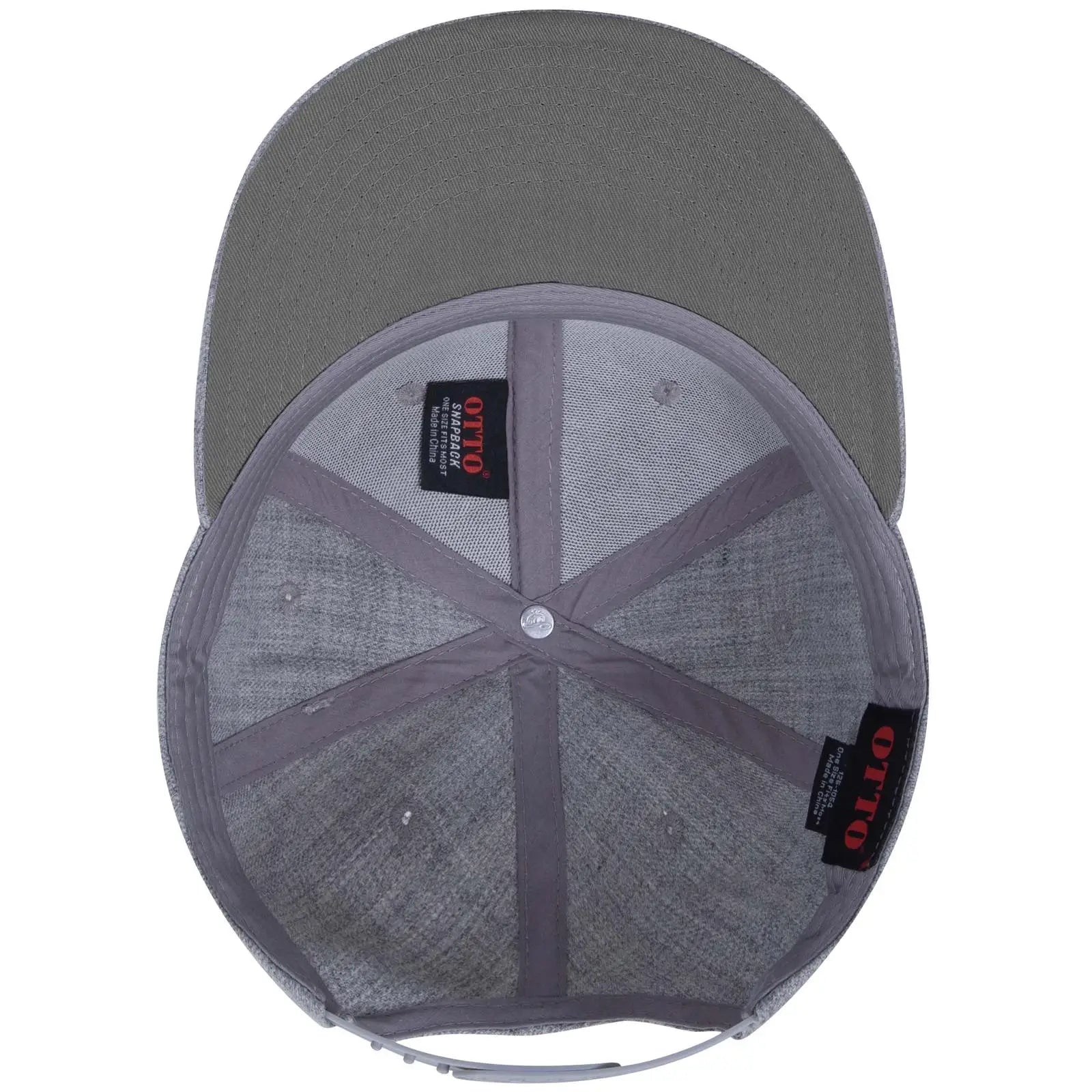 OTTO 125-978 ’OTTO Snap’ 6 Panel Pro Style Snapback Cap - Heath. Gray - Heath. Gray / 6 1/2’’ - 7 5/8’’