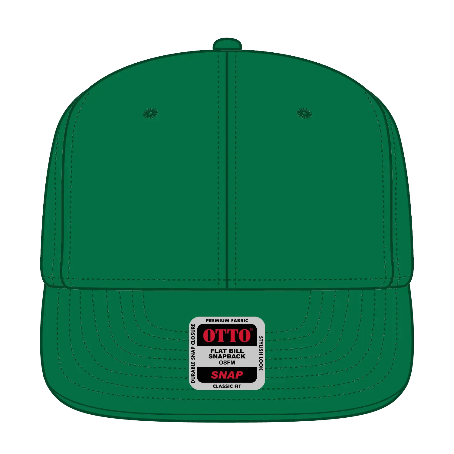 OTTO 125-978 ’OTTO Snap’ 6 Panel Pro Style Snapback Cap - Kelly - Kelly / 6 1/2’’ - 7 5/8’’
