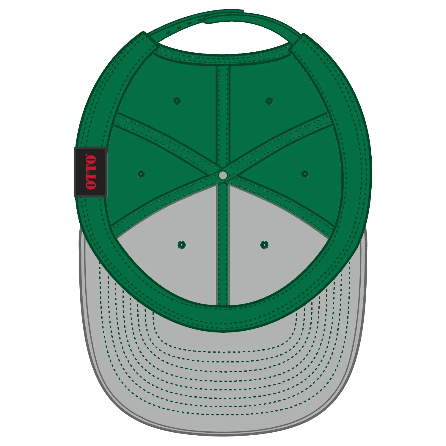 OTTO 125-978 ’OTTO Snap’ 6 Panel Pro Style Snapback Cap - Kelly - Kelly / 6 1/2’’ - 7 5/8’’