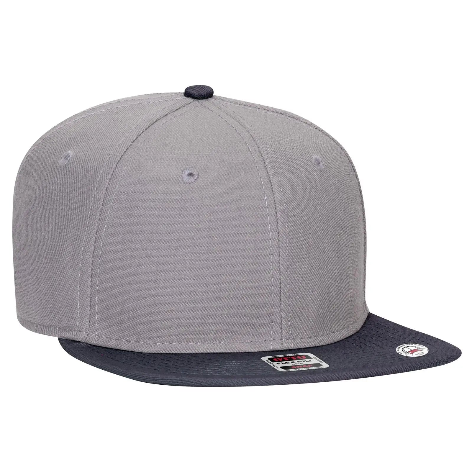 OTTO 125-978 ’OTTO Snap’ 6 Panel Pro Style Snapback Cap - Nvy/Gry/Gry - Nvy/Gry/Gry / 6 1/2’’ - 7 5/8’’