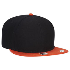 OTTO 125-978 ’OTTO Snap’ 6 Panel Pro Style Snapback Cap - Org/Blk/Blk - Org/Blk/Blk / 6 1/2’’ - 7 5/8’’