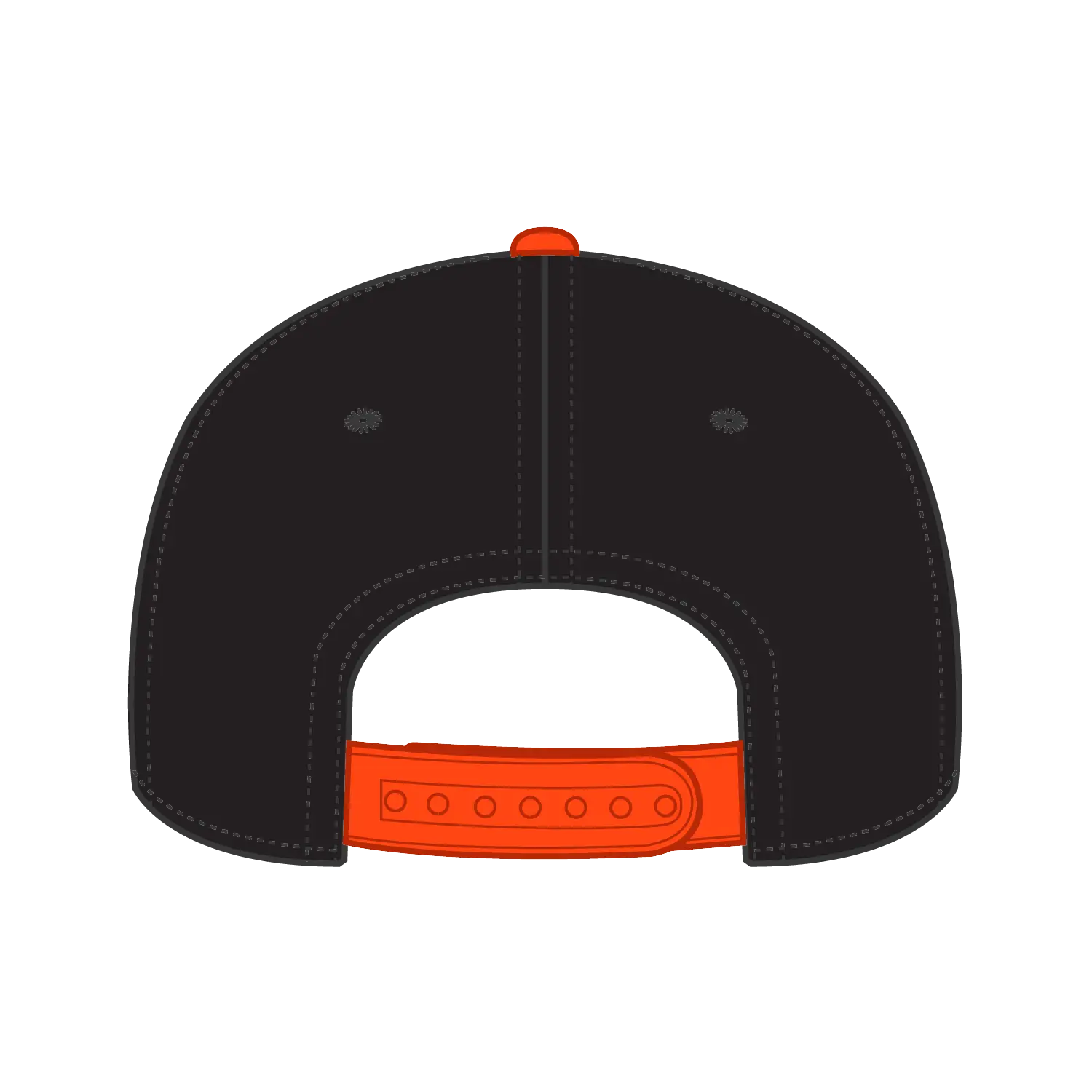 OTTO 125-978 ’OTTO Snap’ 6 Panel Pro Style Snapback Cap - Org/Blk/Blk - Org/Blk/Blk / 6 1/2’’ - 7 5/8’’