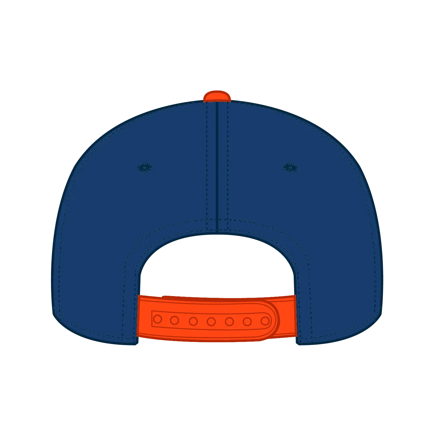 OTTO 125-978 ’OTTO Snap’ 6 Panel Pro Style Snapback Cap - Org/Ryl/Ryl - Org/Ryl/Ryl / 6 1/2’’ - 7 5/8’’